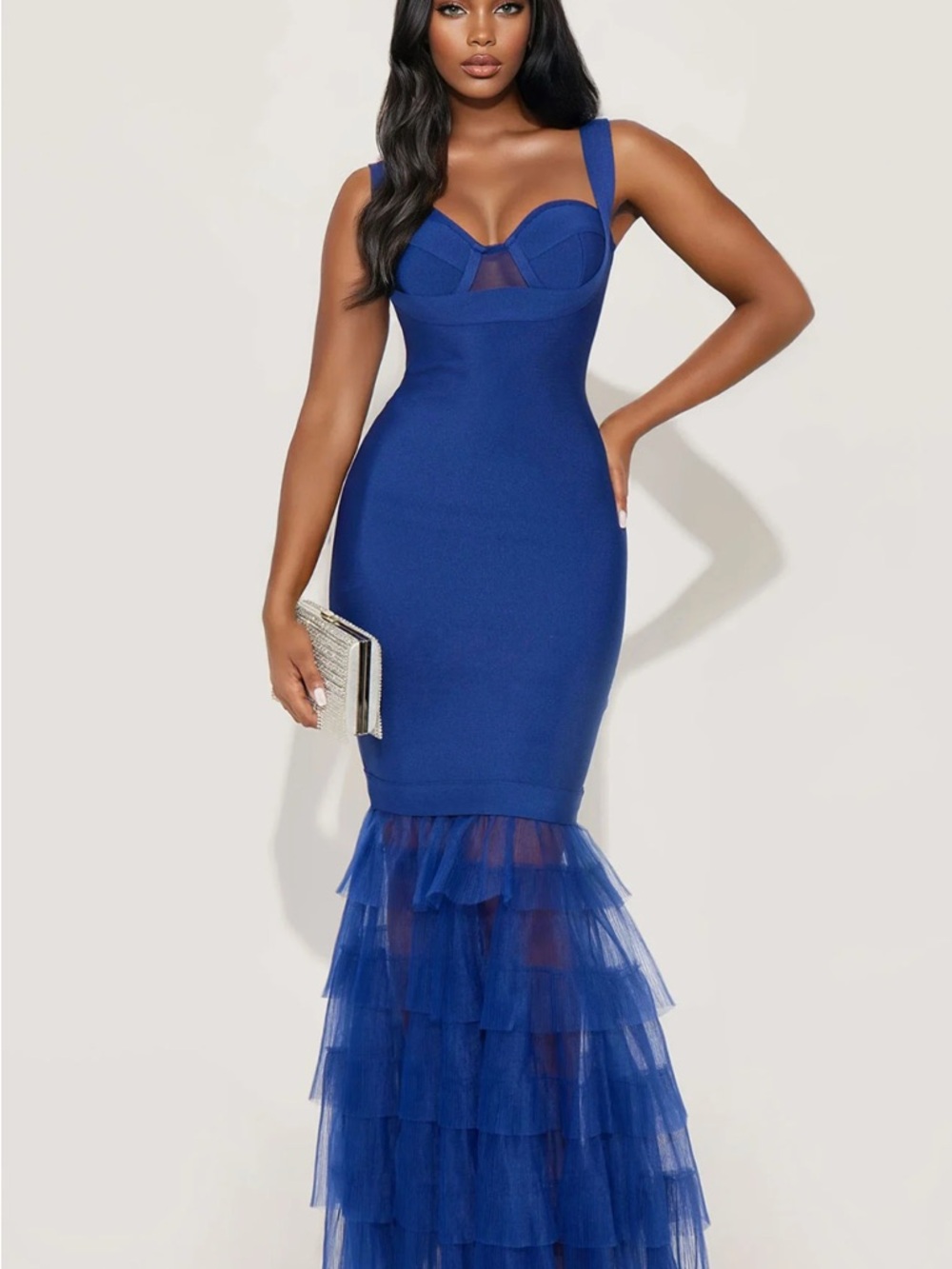 Fashion Nova Charline Tulle BandageGown Navy Dress